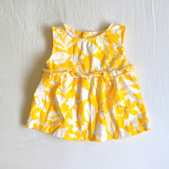 carter's bold yellow floral print sleeveless top 18 months - Picture 1 of 6